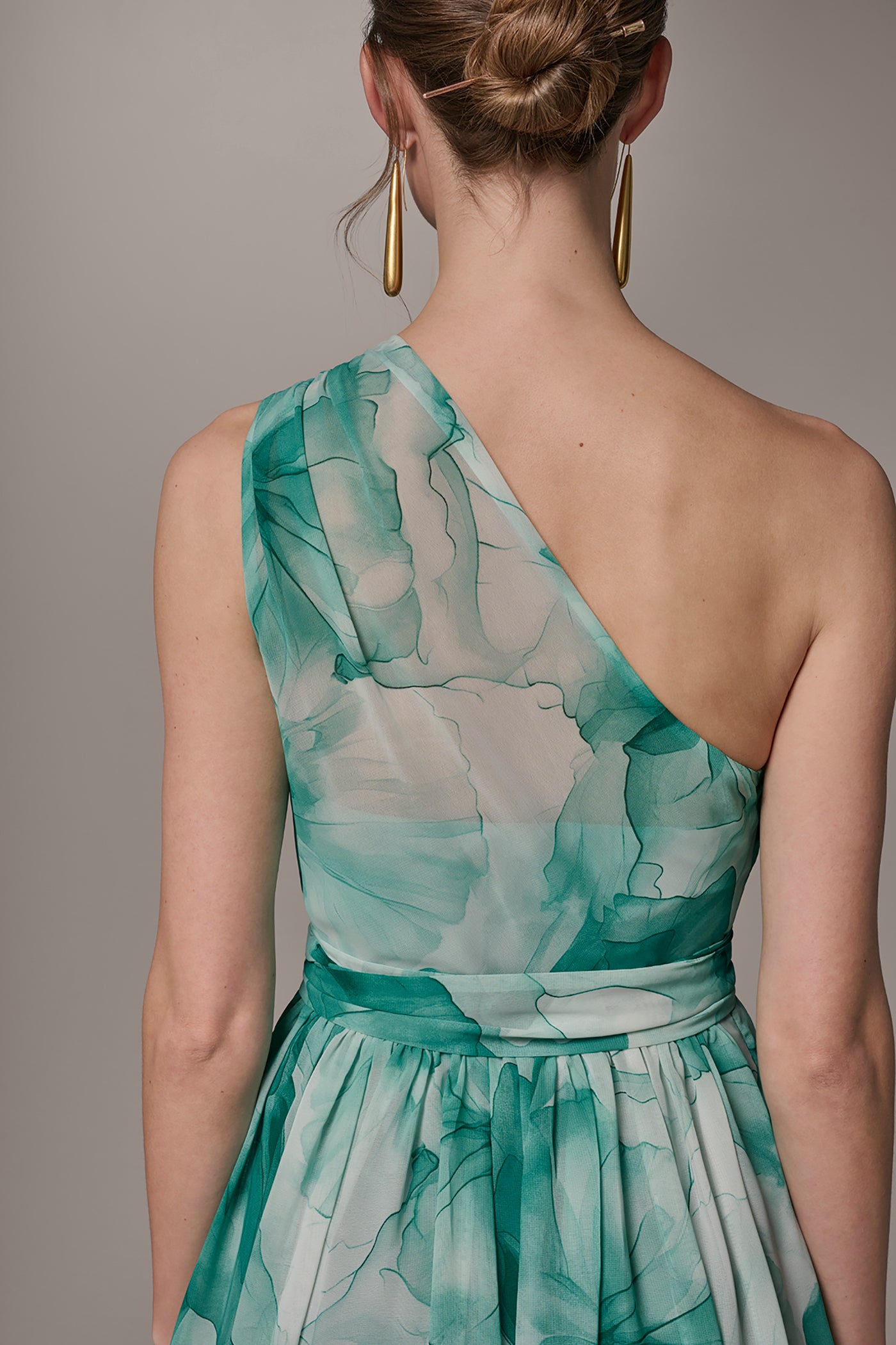 ONE SHOULDER SELF TIE BALL GOWN VIEW 6 | New clothing