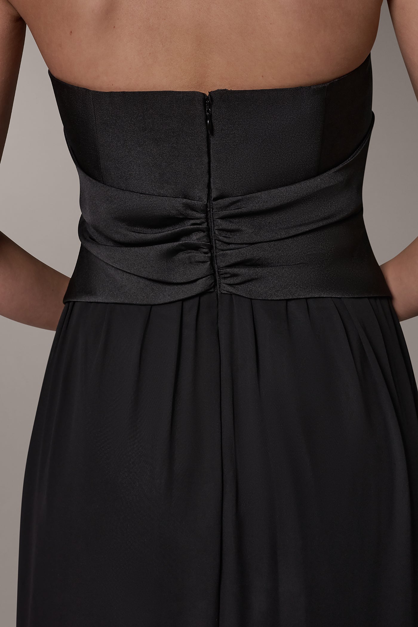 MIKADO AND CHIFFON STRAPLESS TWIST GOWN VIEW 6 | New clothing