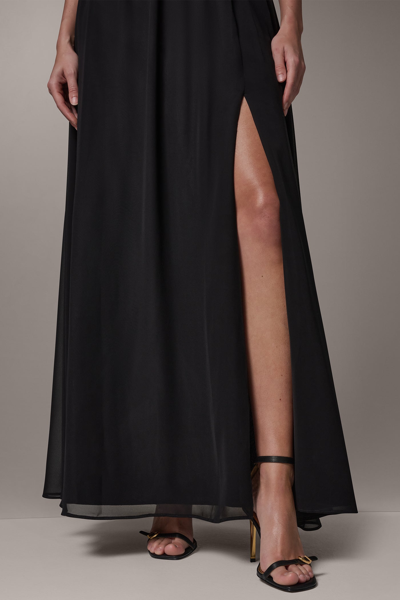 MIKADO AND CHIFFON STRAPLESS TWIST GOWN VIEW 7 | New clothing