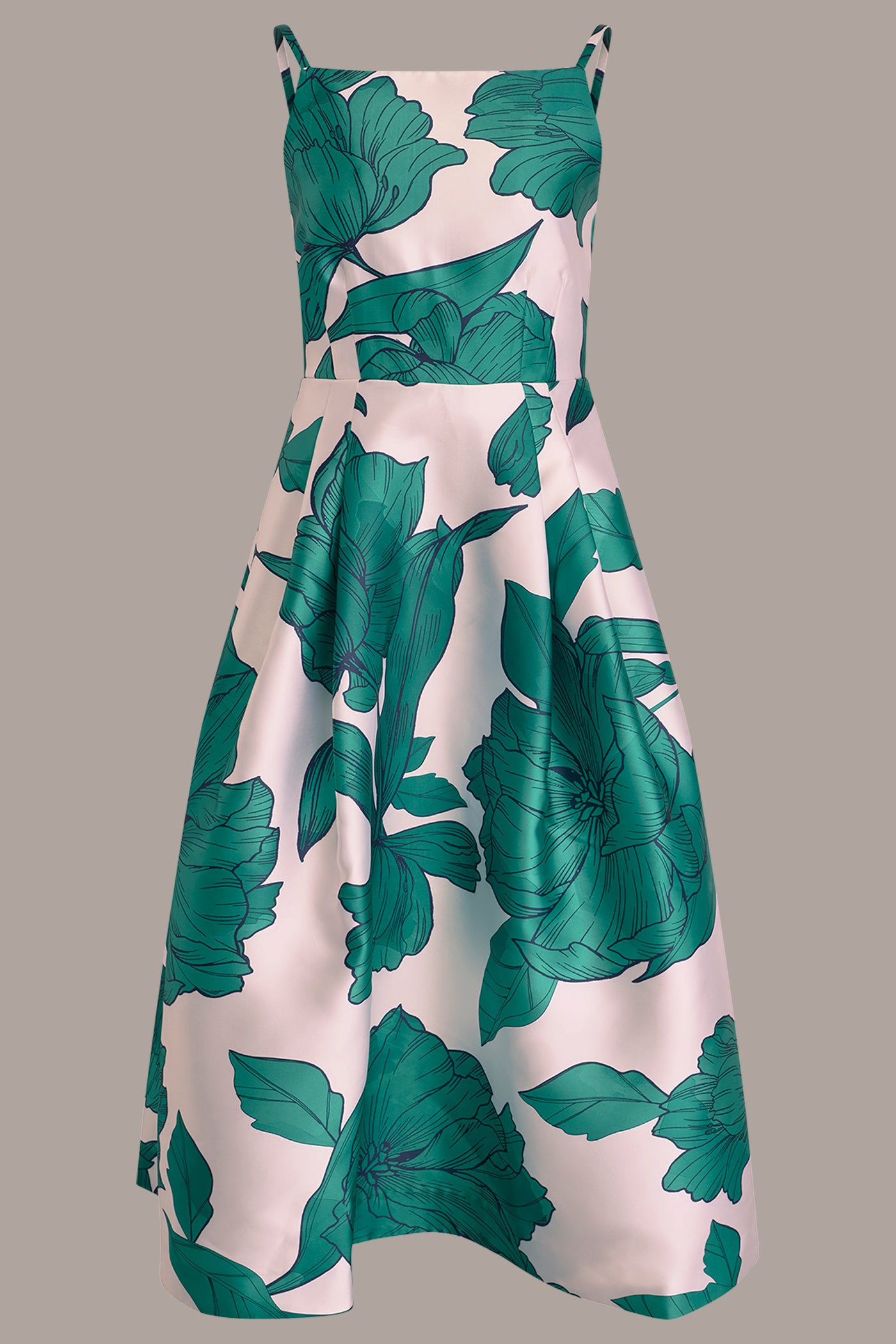 Mikado Floral Midi Gown | Fit and Flare | Donna Karan Mikado Floral Midi Gown | Fit and Flare | Donna Karan