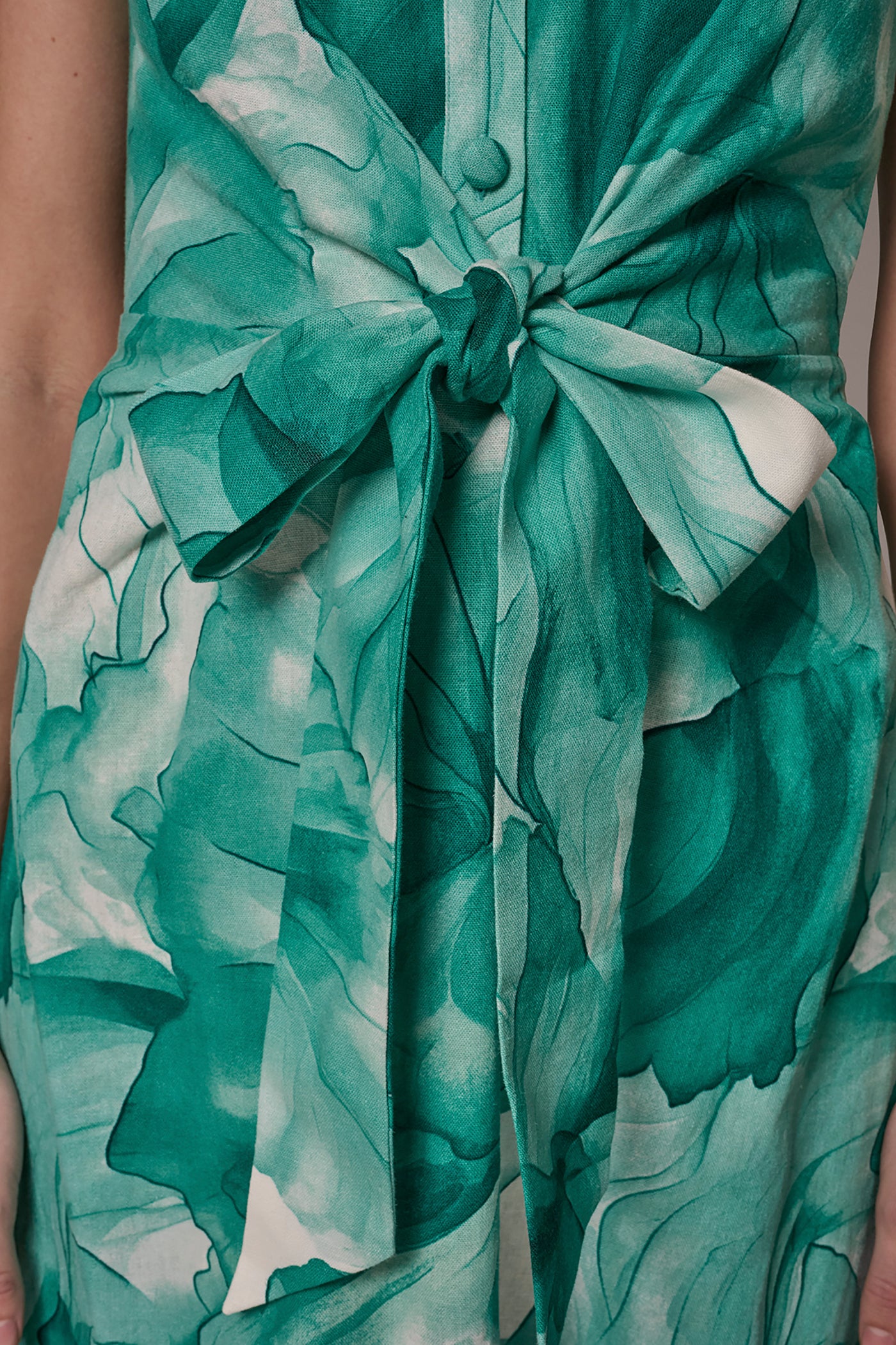 LINEN-BLEND FLORAL MIDI SHIRT DRESS VIEW 6 | Dresses & Jumpsuits