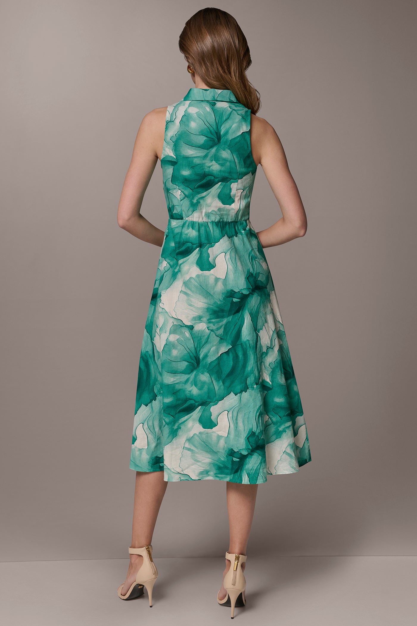 LINEN-BLEND FLORAL MIDI SHIRT DRESS | View 2 | Dresses & Jumpsuits