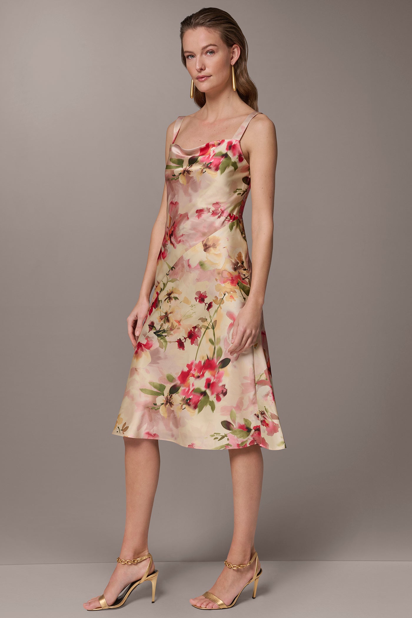 CHARMEUSE FLORAL MIDI SLIP DRESS VIEW 3 | All Products