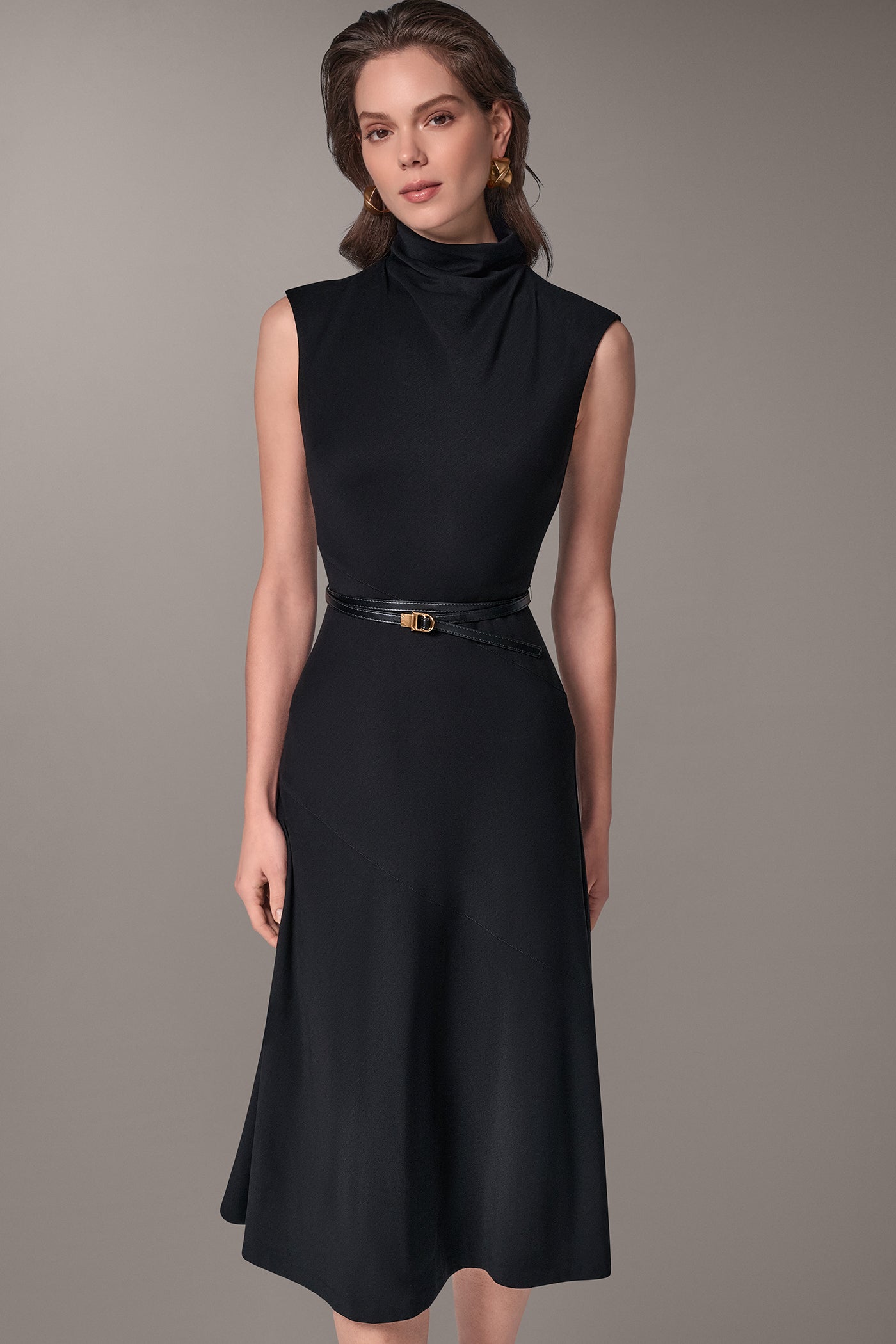 HIGH MOCK NECK MIDI DRESS VIEW 9 | Private offer