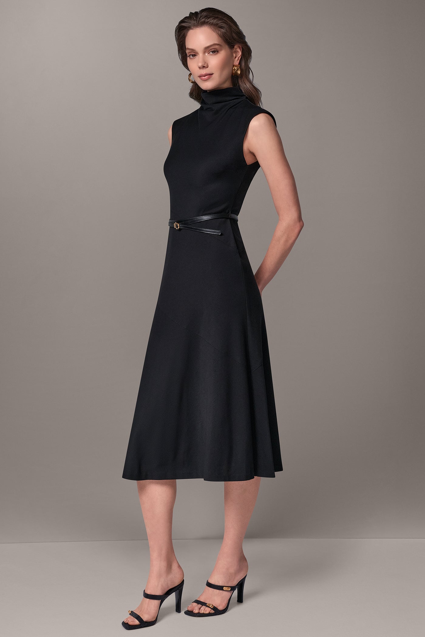 HIGH MOCK NECK MIDI DRESS VIEW 4 | Private offer