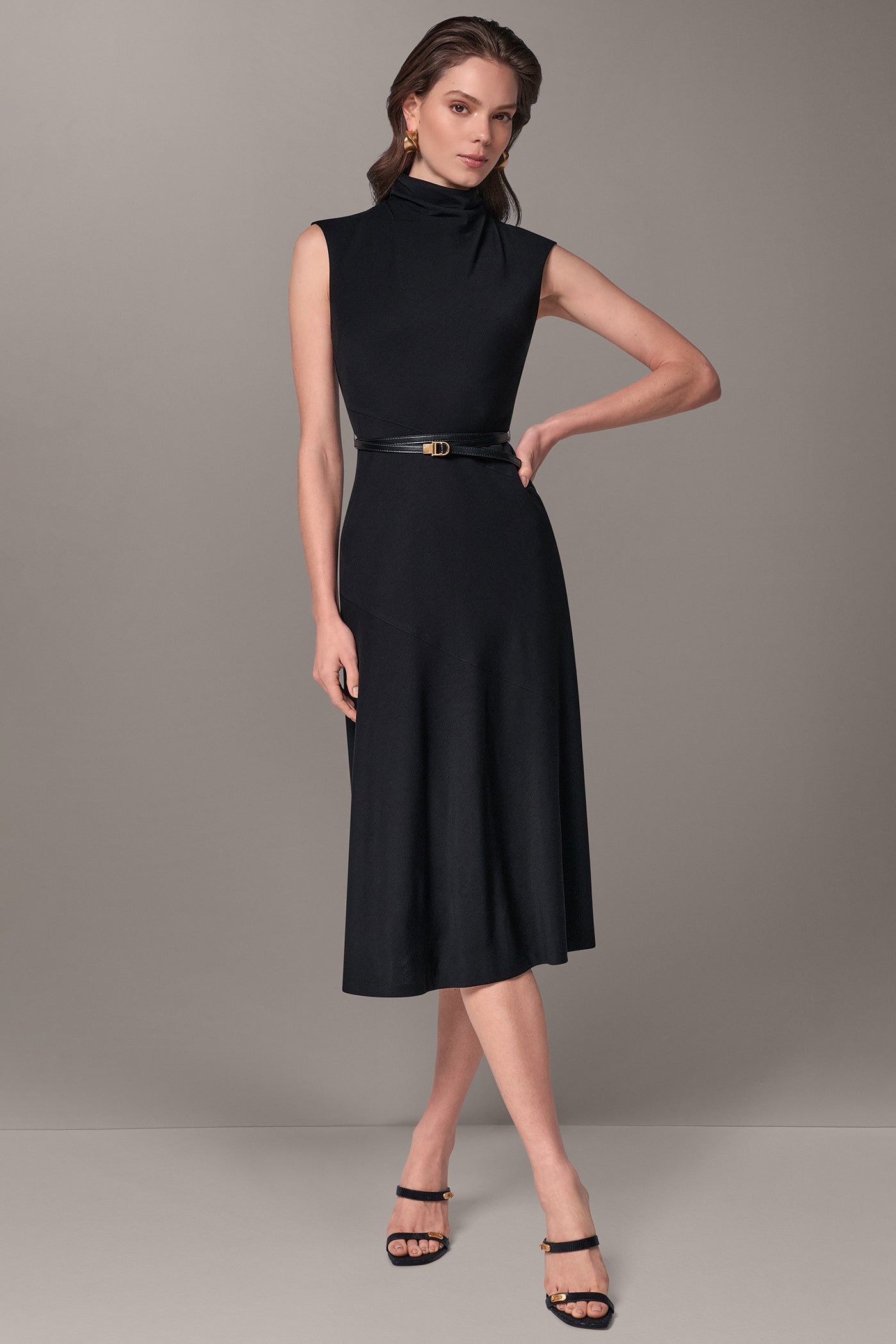 HIGH MOCK NECK MIDI DRESS VIEW 5 | Private offer