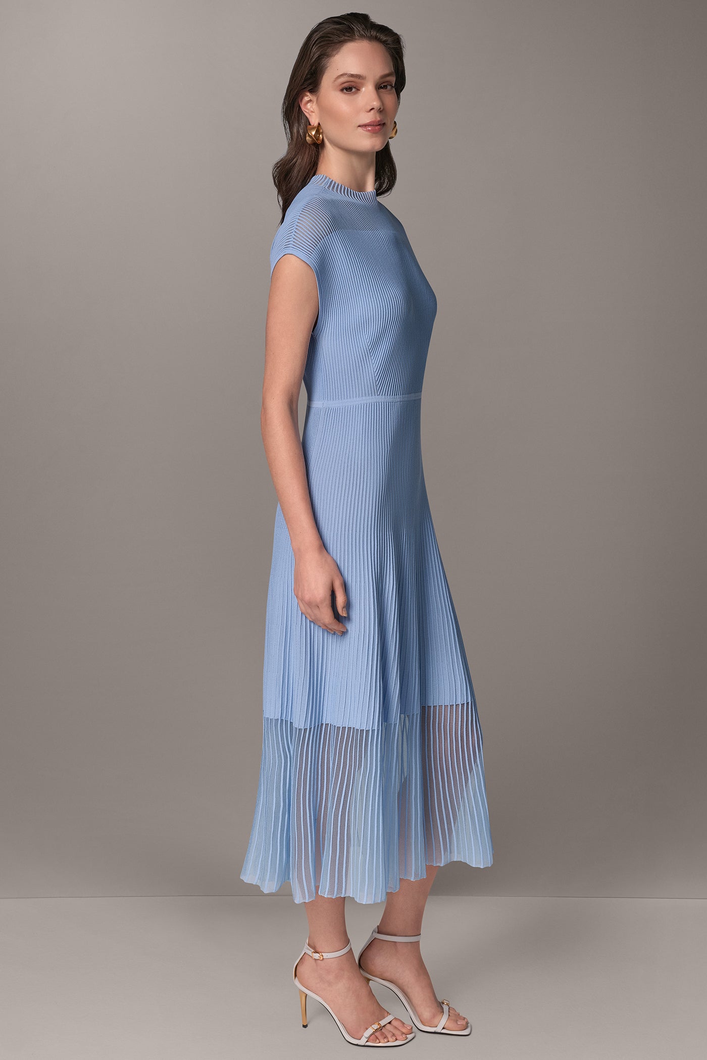 ILLUSION NECK MIDI DRESS VIEW 3