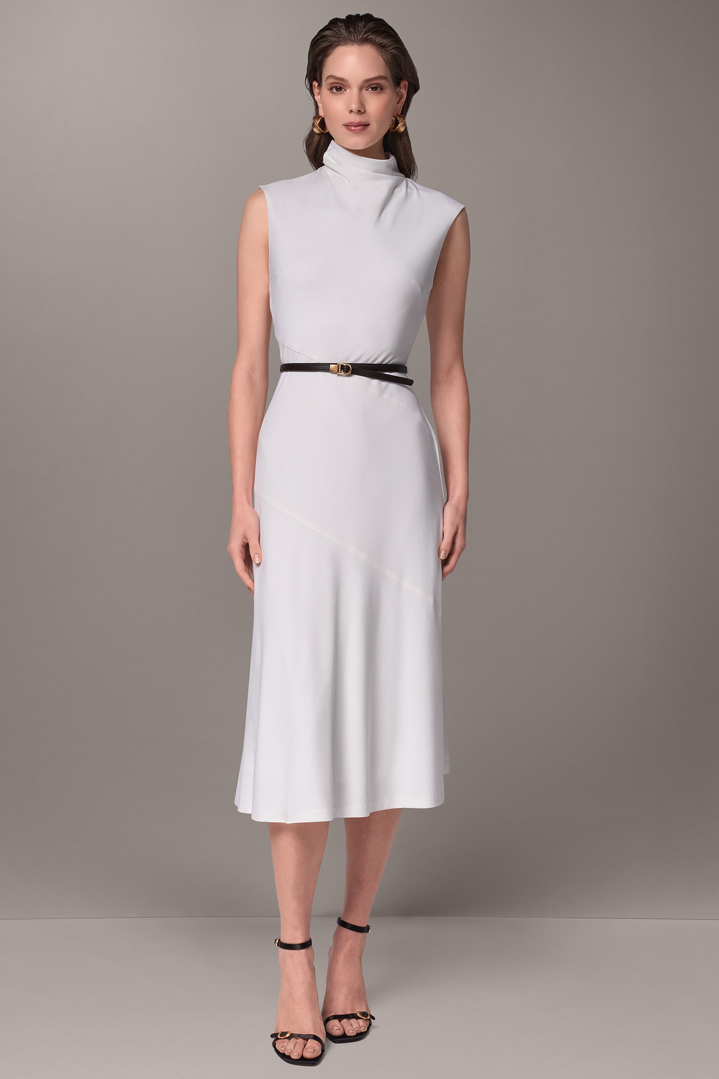 HIGH MOCK NECK MIDI DRESS VIEW 1