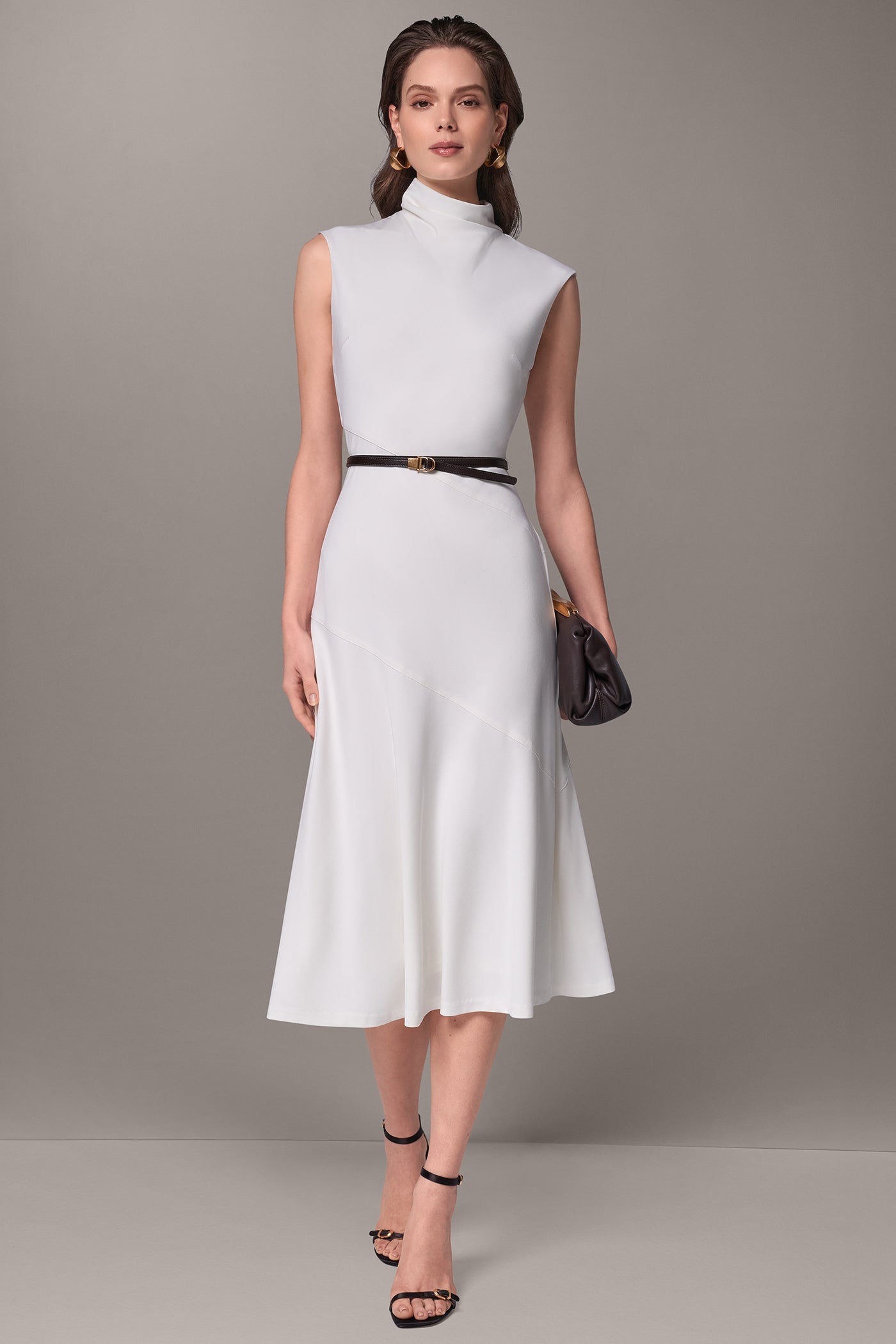 HIGH MOCK NECK MIDI DRESS VIEW 8