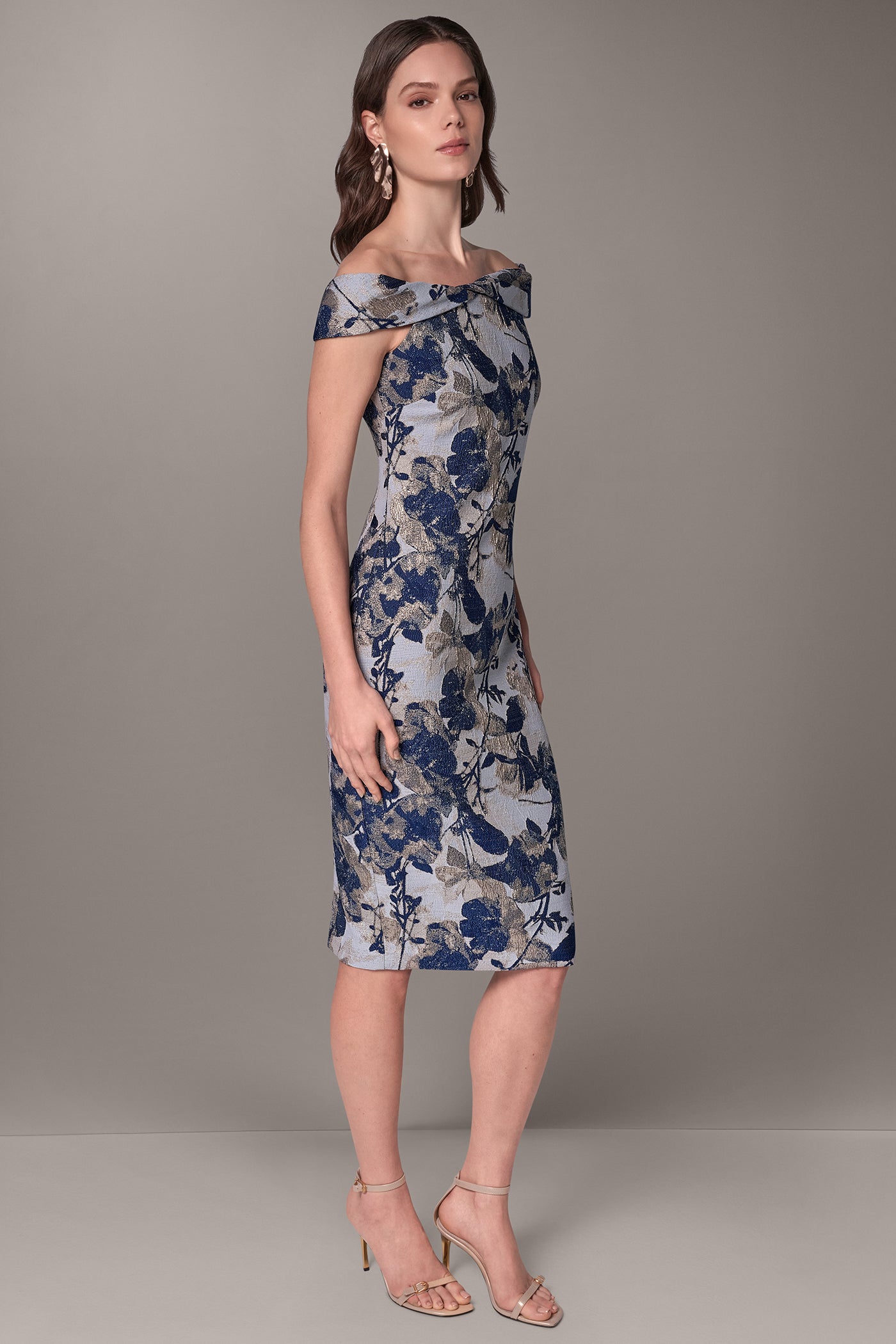 OFF THE SHOULDER BROCADE SHEATH VIEW 3 | Dresses & Jumpsuits