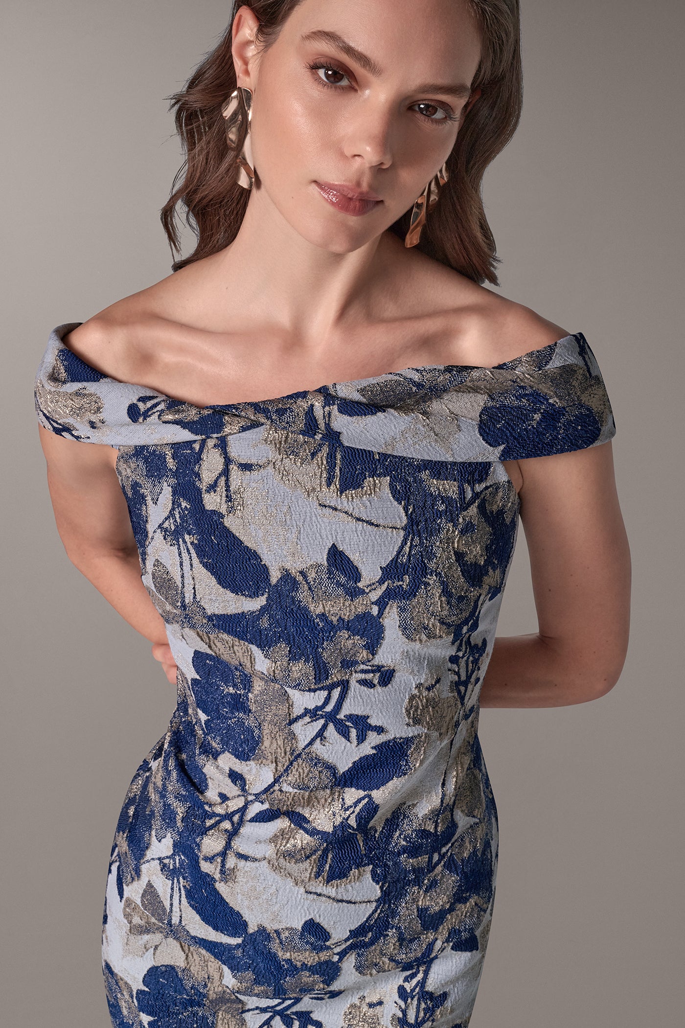 OFF THE SHOULDER BROCADE SHEATH VIEW 4 | Dresses & Jumpsuits