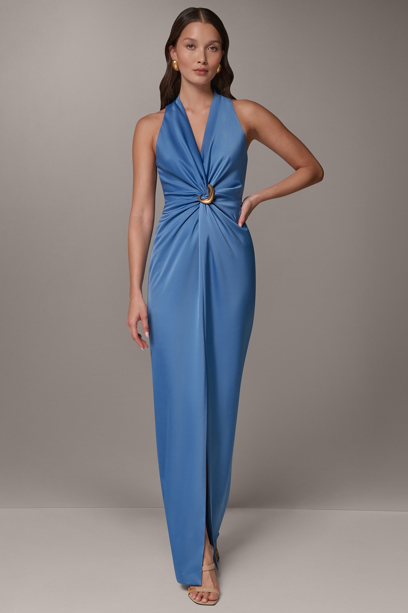 SATIN TWIST FRONT GOWN VIEW 8 | Dresses & Jumpsuits