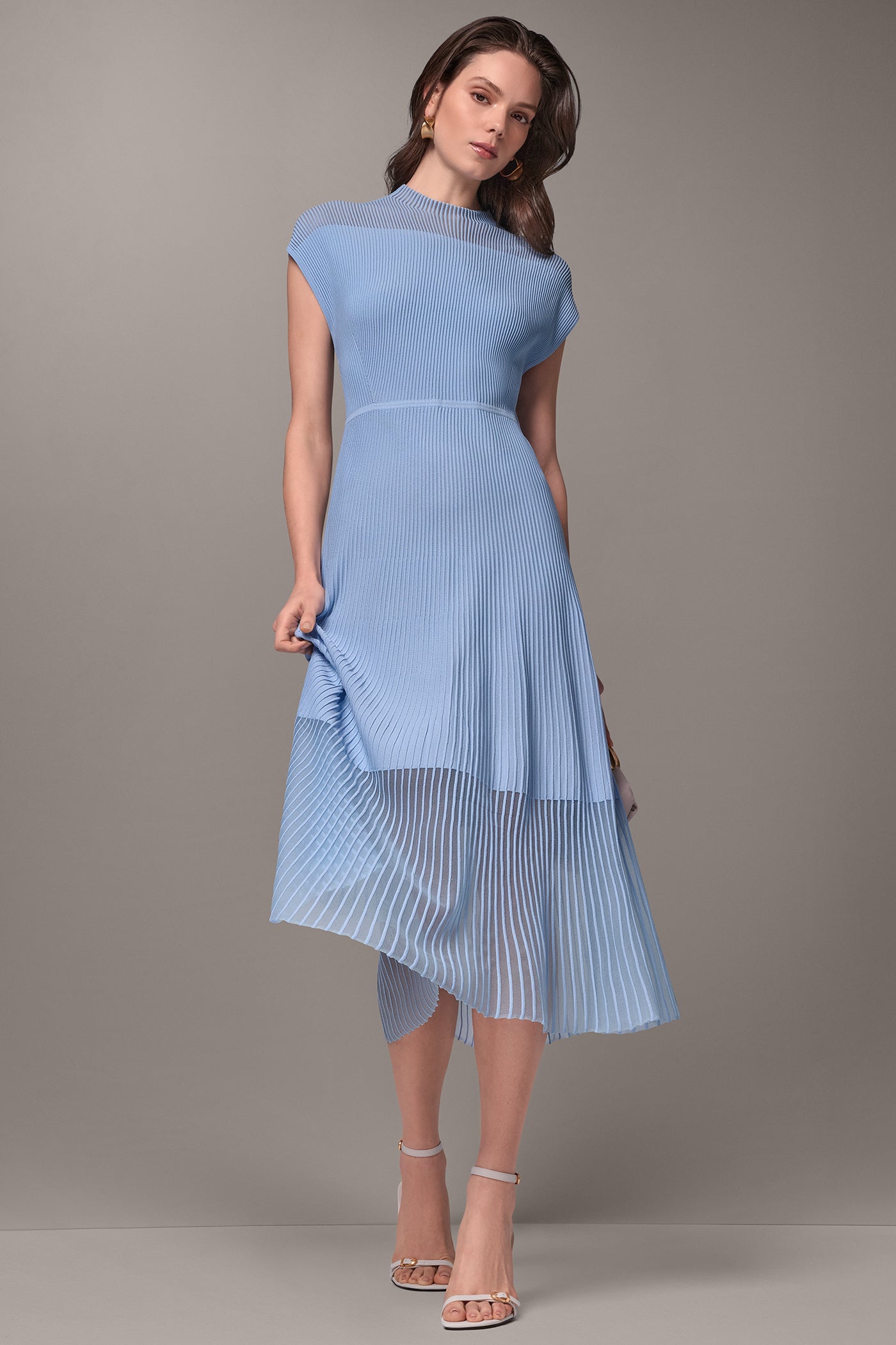ILLUSION NECK MIDI DRESS VIEW 7