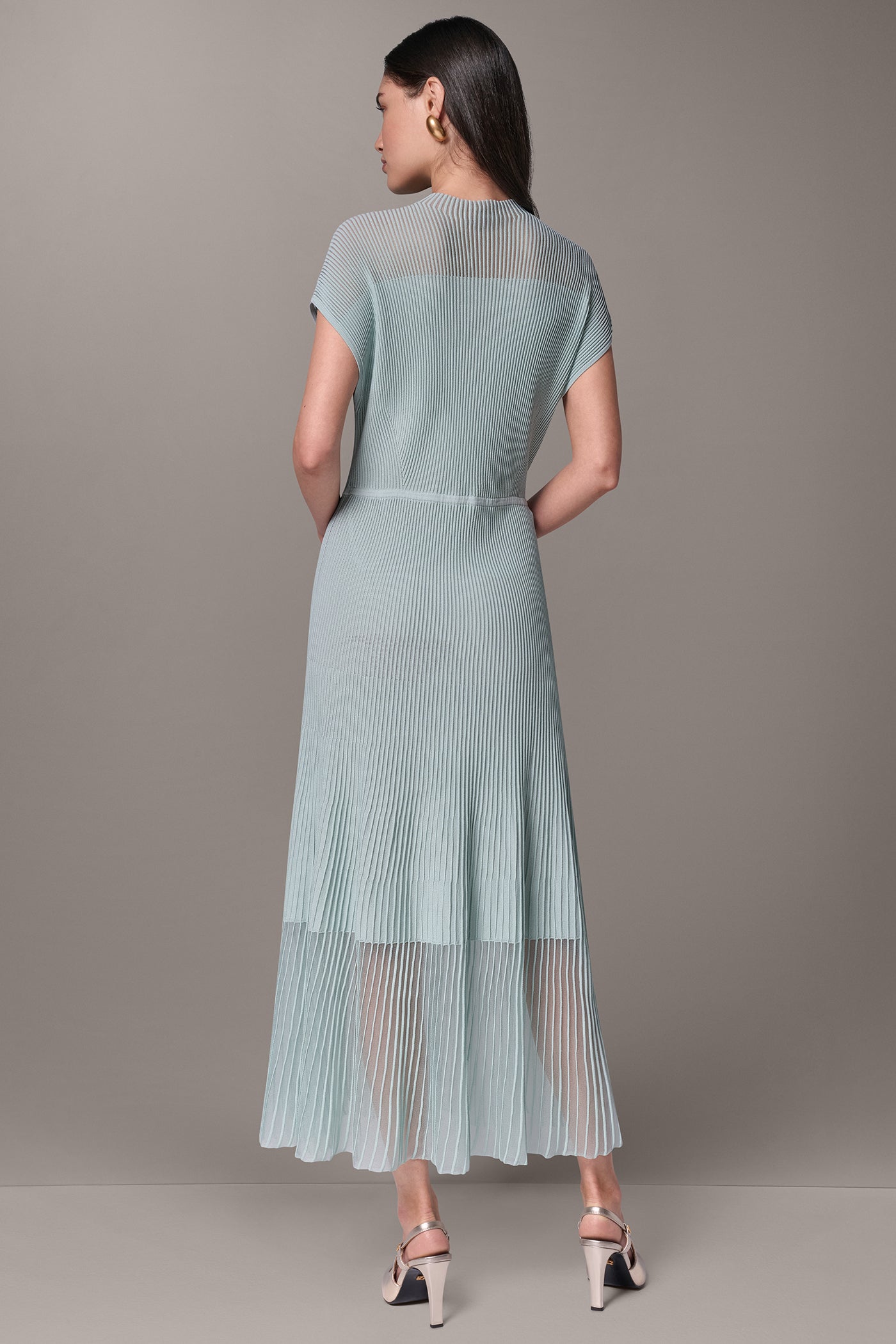 ILLUSION NECK MIDI DRESS VIEW 3