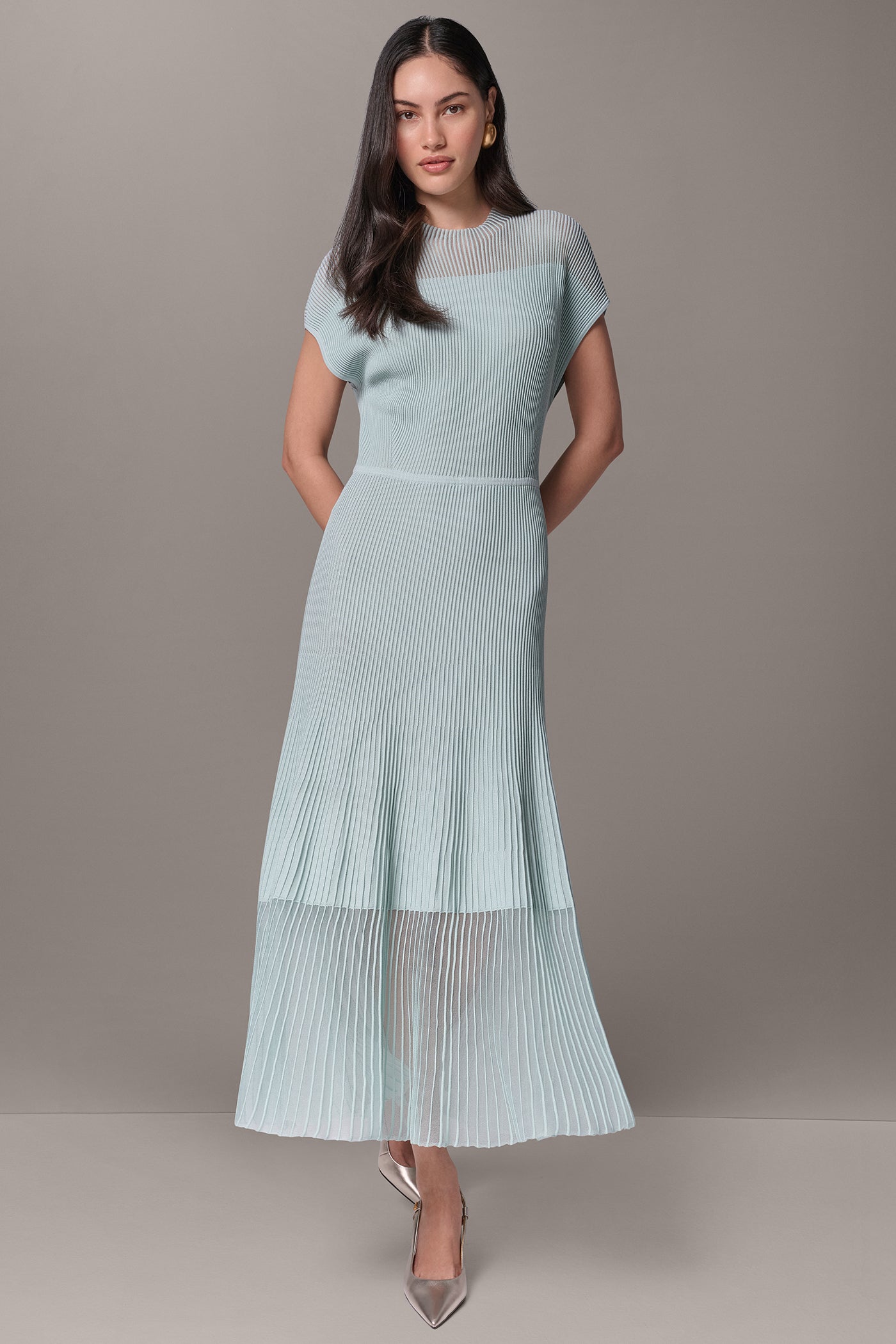 ILLUSION NECK MIDI DRESS VIEW 6