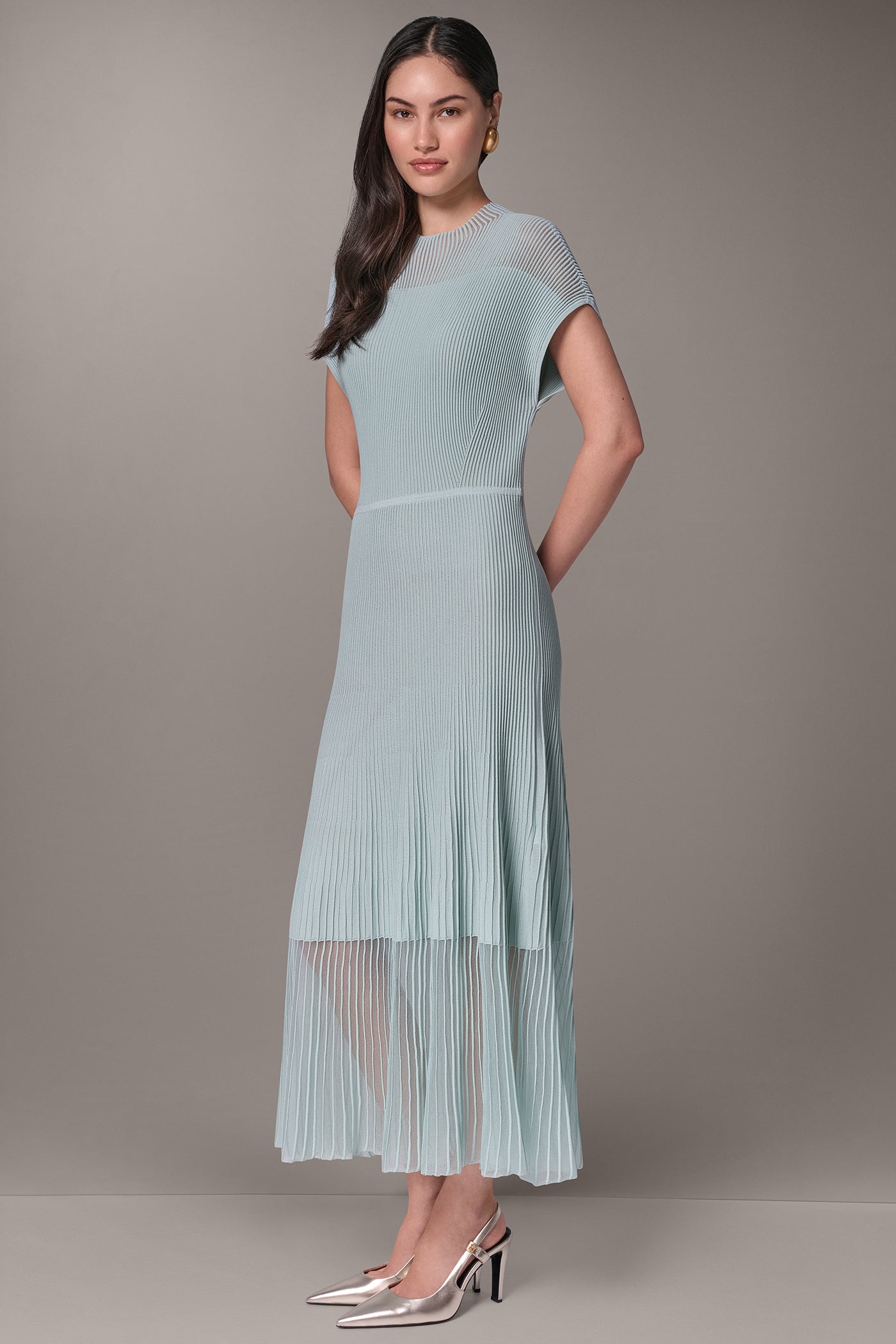 ILLUSION NECK MIDI DRESS VIEW 2