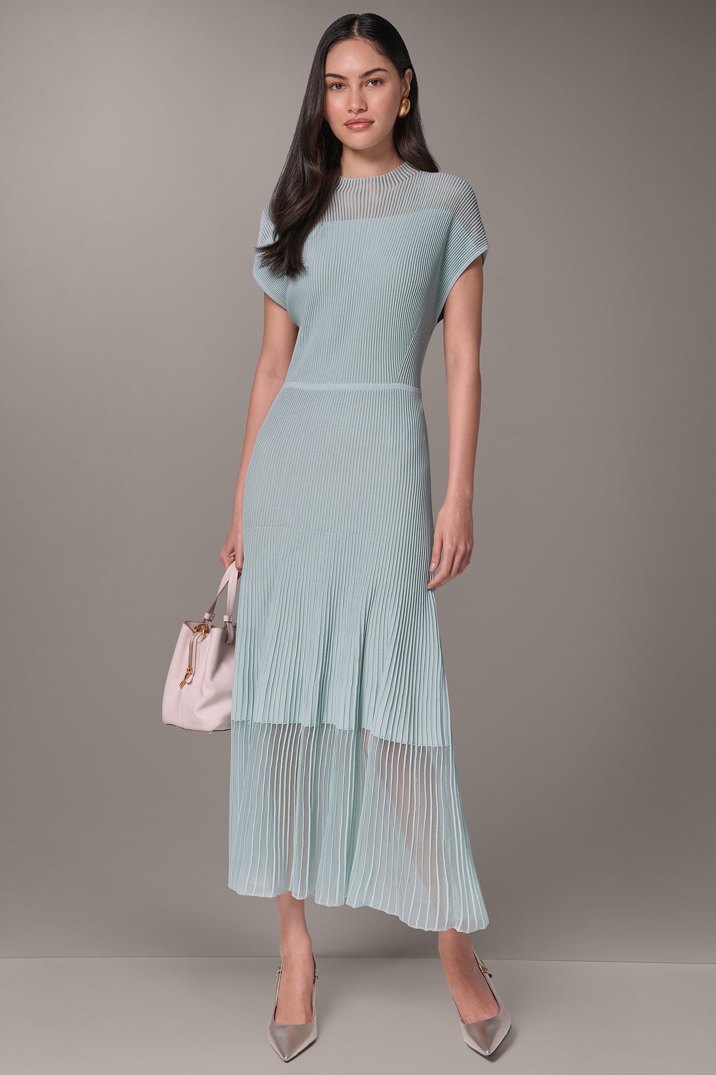 ILLUSION NECK MIDI DRESS VIEW 1
