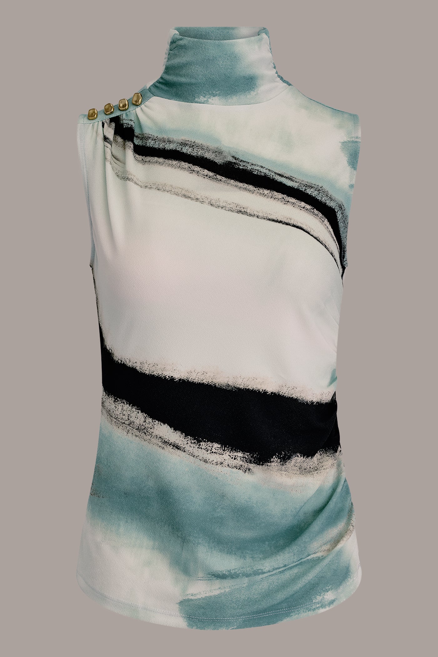 PRINTED BUTTON SHOULDER BLOUSE VIEW 7 | New Arrivals