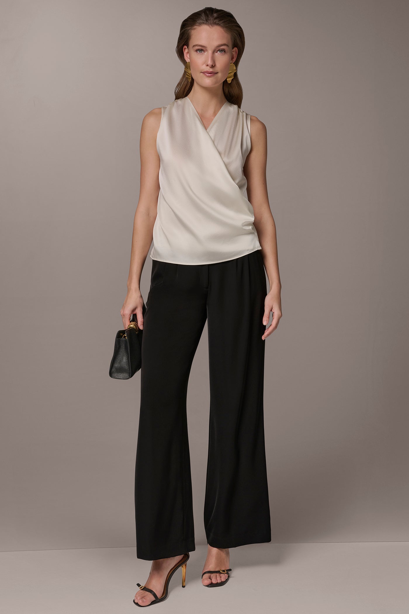 STRETCH-SILK WRAP-EFFECT BLOUSE VIEW 5 | Tops