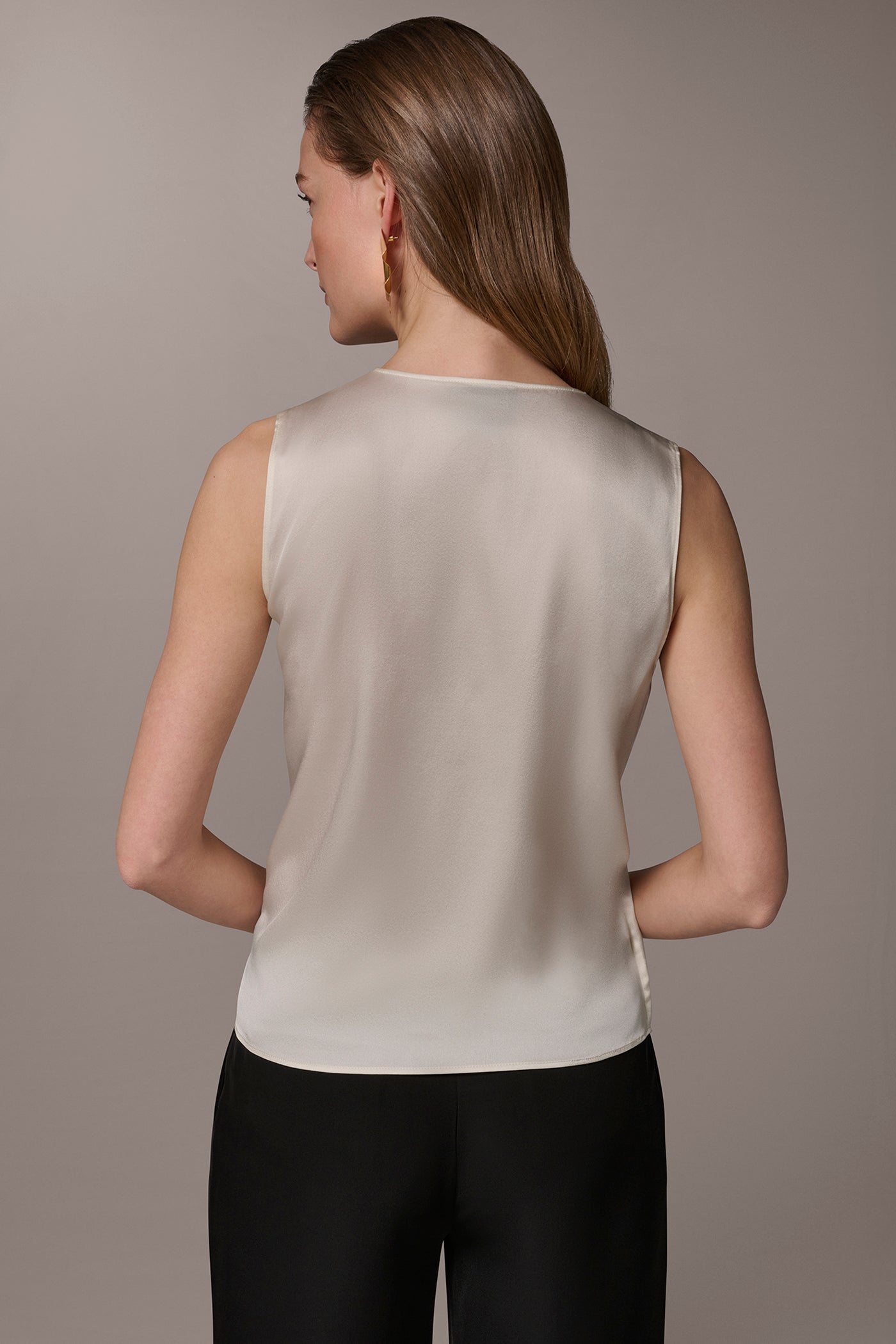 STRETCH-SILK WRAP-EFFECT BLOUSE | View 2 | Tops