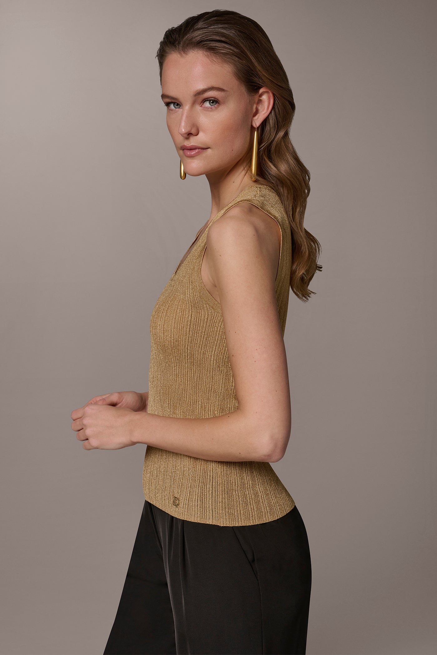 METALLIC SWEATER TANK VIEW 3 | Suits and Separates