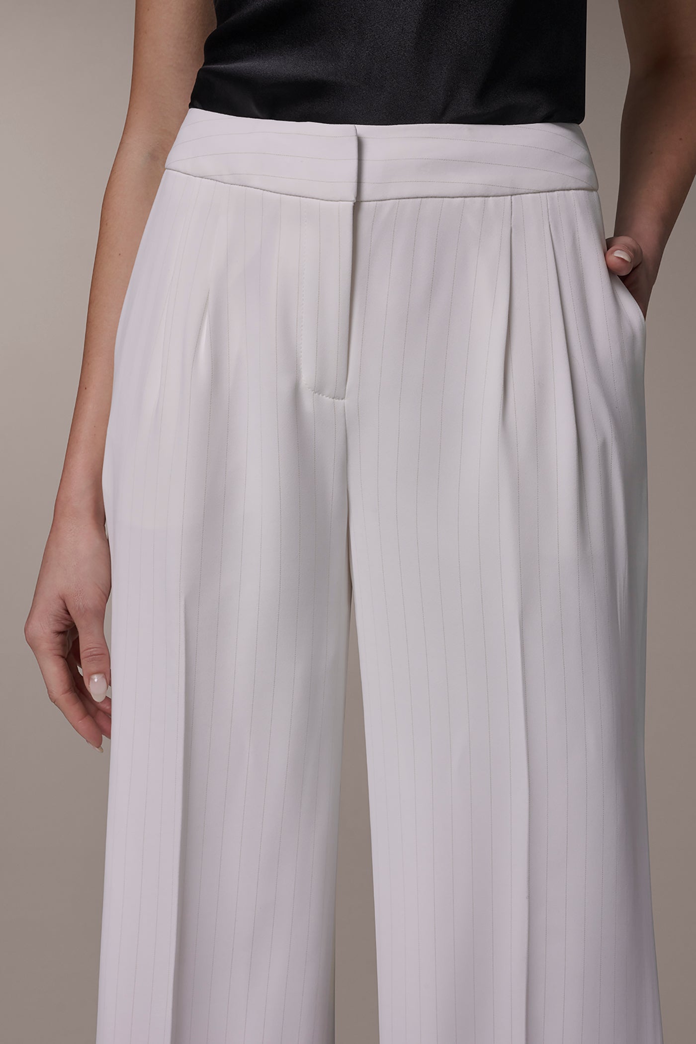 Donna Karan Women's High-Waist Wide Leg Pants - Gray Donna Karan Women's High-Waist Wide Leg Pants - Gray