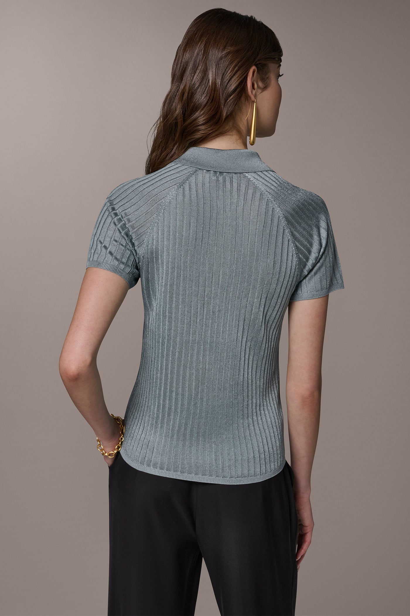 SHORT SLEEVE POLO SWEATER | View 2 | Clothing