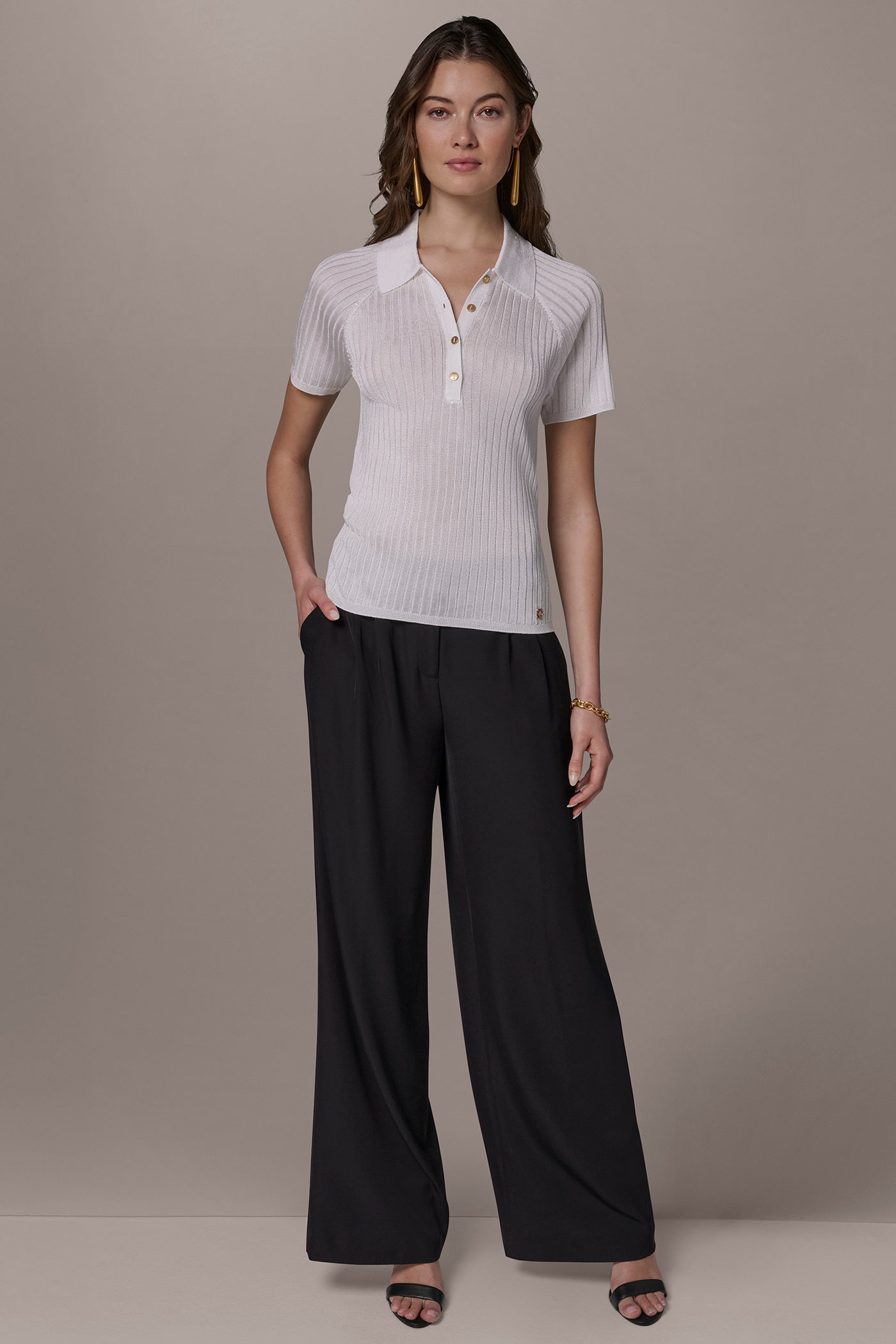 SHORT SLEEVE POLO SWEATER VIEW 8 | Clothing