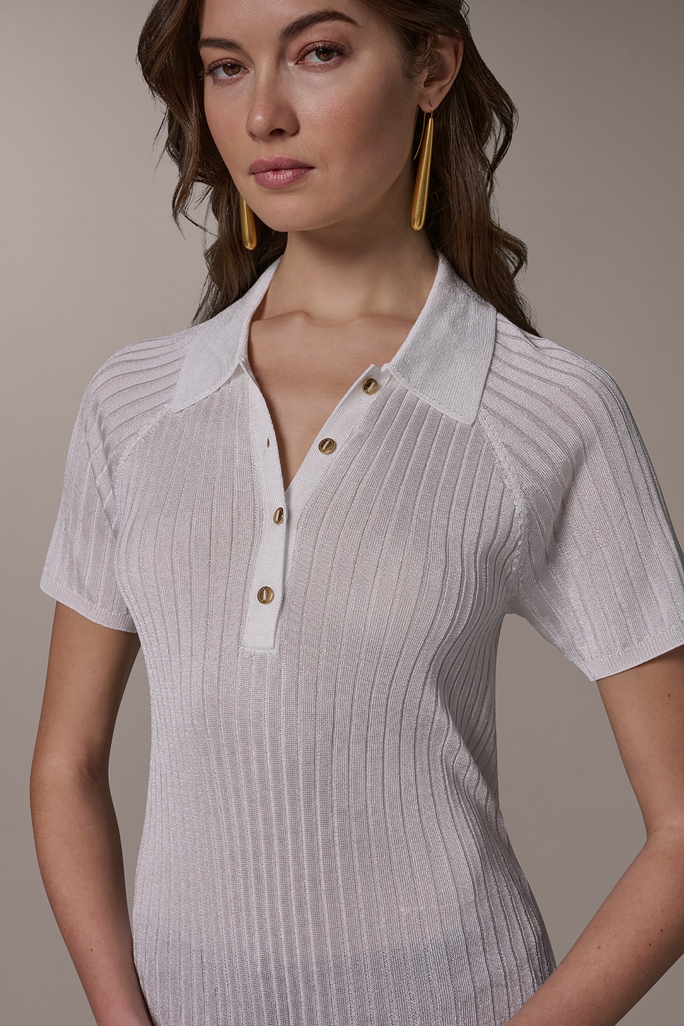 SHORT SLEEVE POLO SWEATER VIEW 4 | Clothing