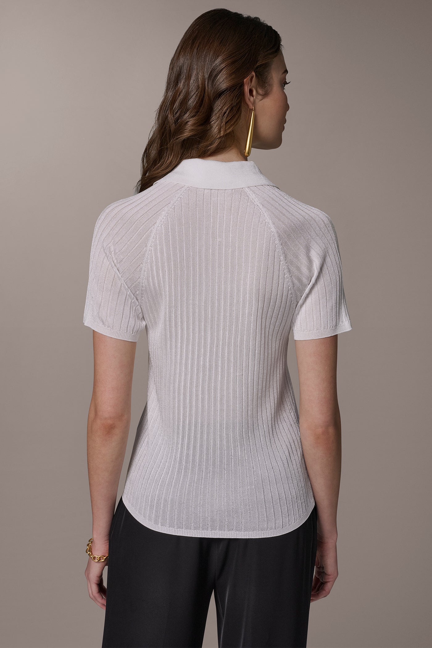 SHORT SLEEVE POLO SWEATER | View 2 | Clothing