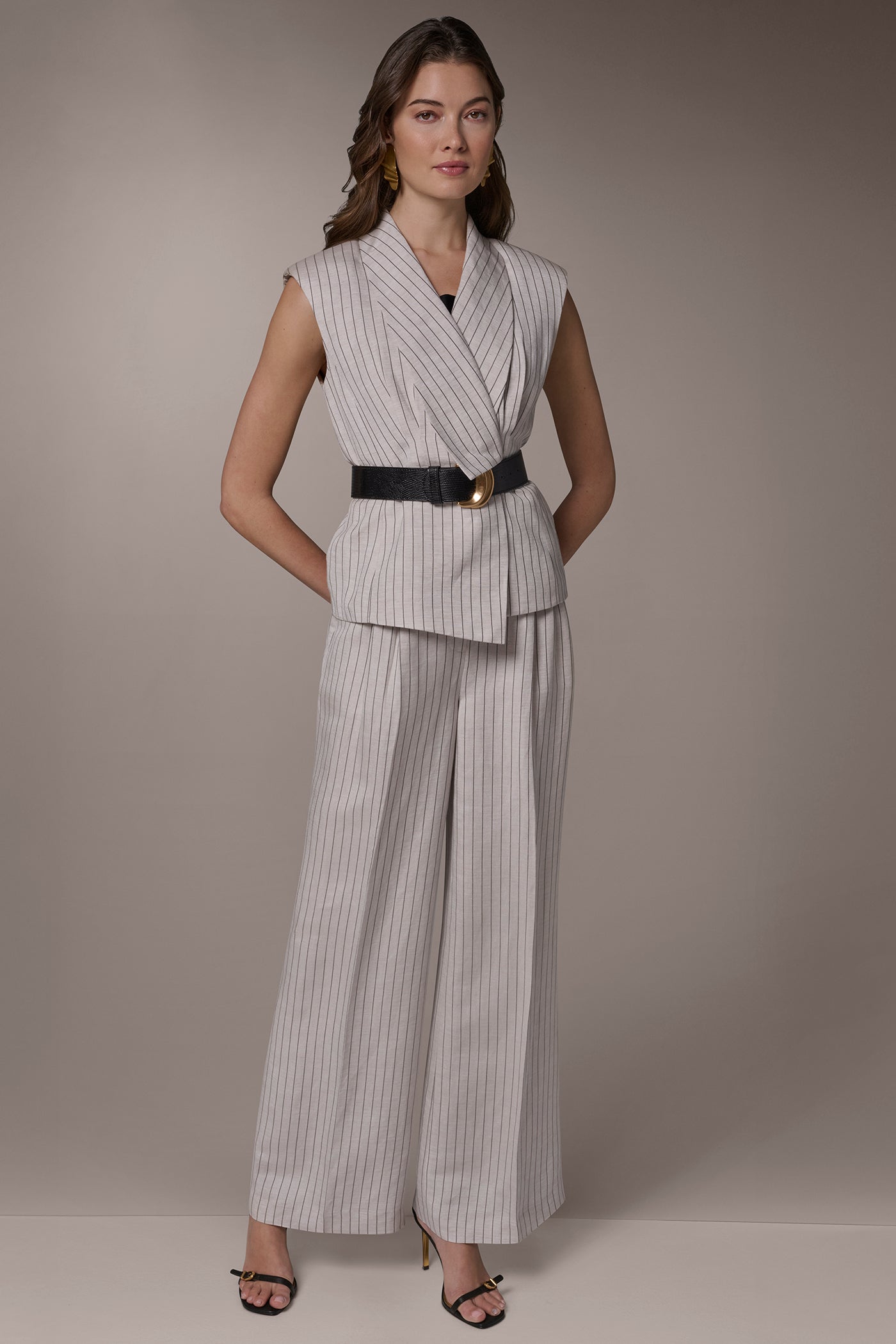 LINEN-BLEND PINSTRIPED SUIT VEST VIEW 7 | Blazers & Vests