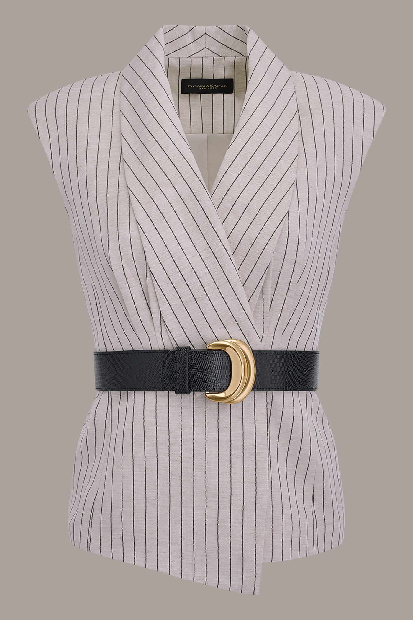 LINEN-BLEND PINSTRIPED SUIT VEST VIEW 8 | Blazers & Vests