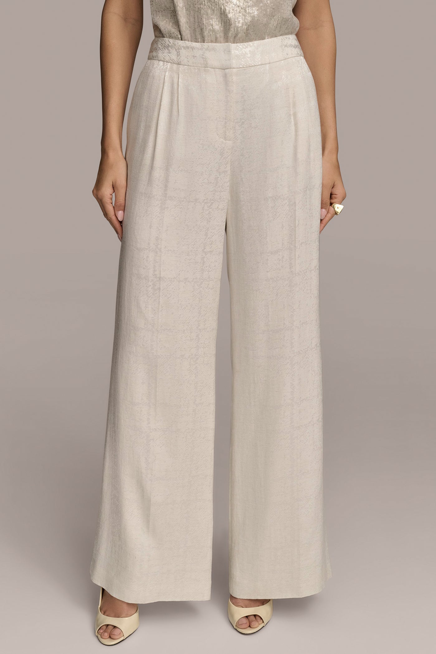 JACQUARD WIDE LEG PANT | View 1 | Clothing