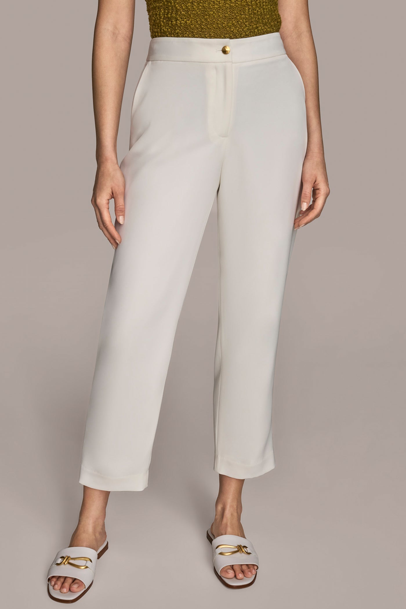 SOFT SUITING SLIM LEG ANKLE LENGTH PANT | View 1 | Clothing