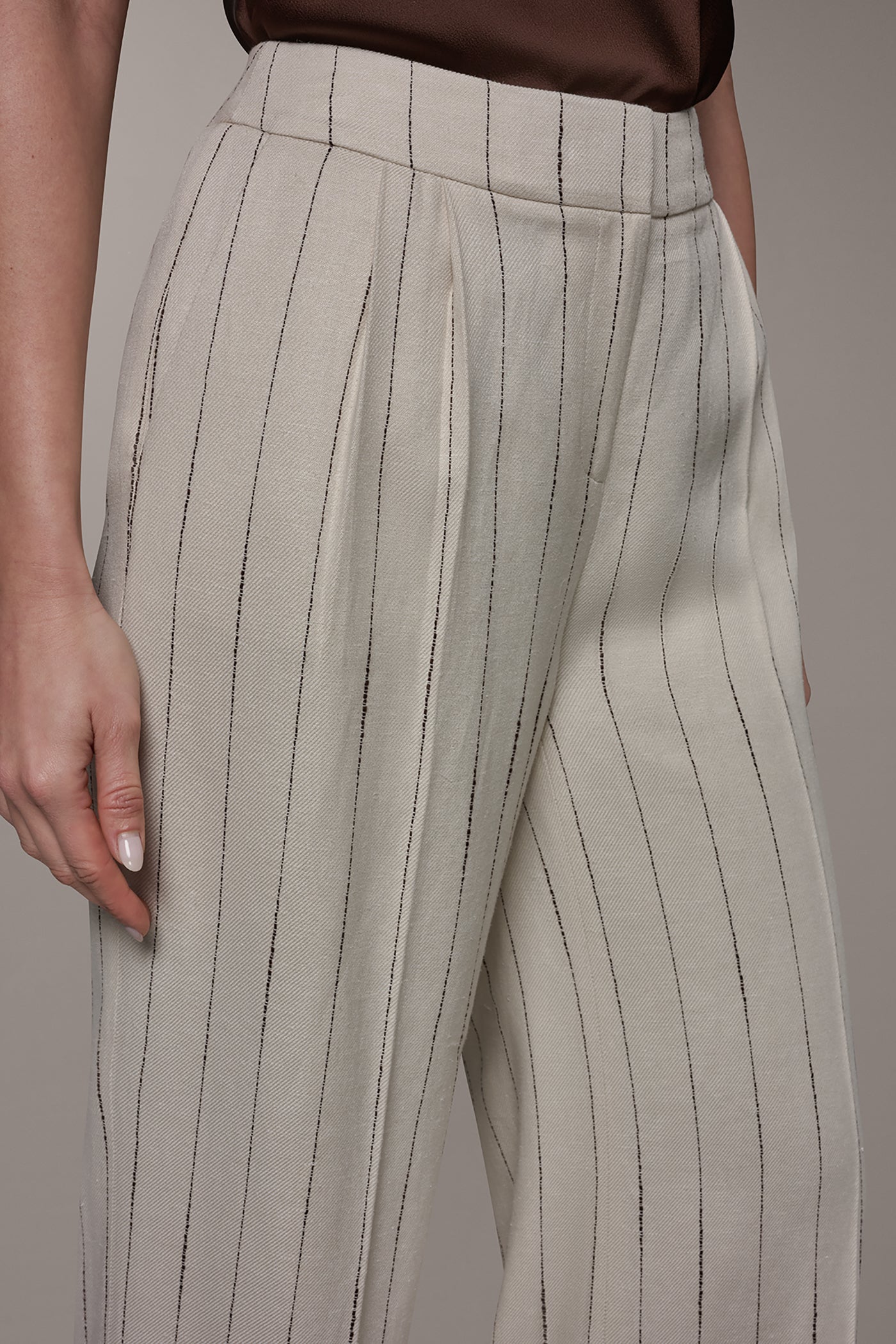 HIGH-WAISTED LINEN WIDE-LEG PANT VIEW 4