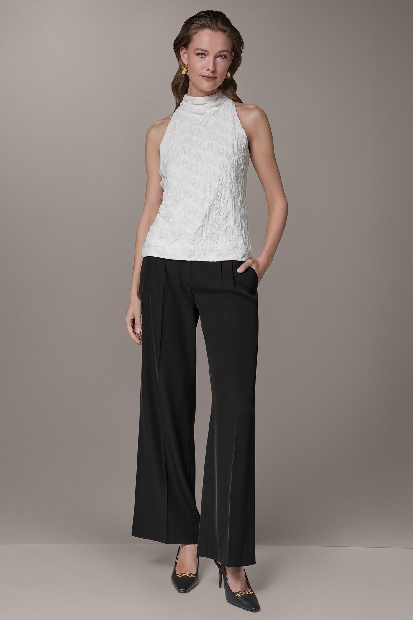 TEXTURED MOCK-NECK TOP VIEW 7 | Clothing