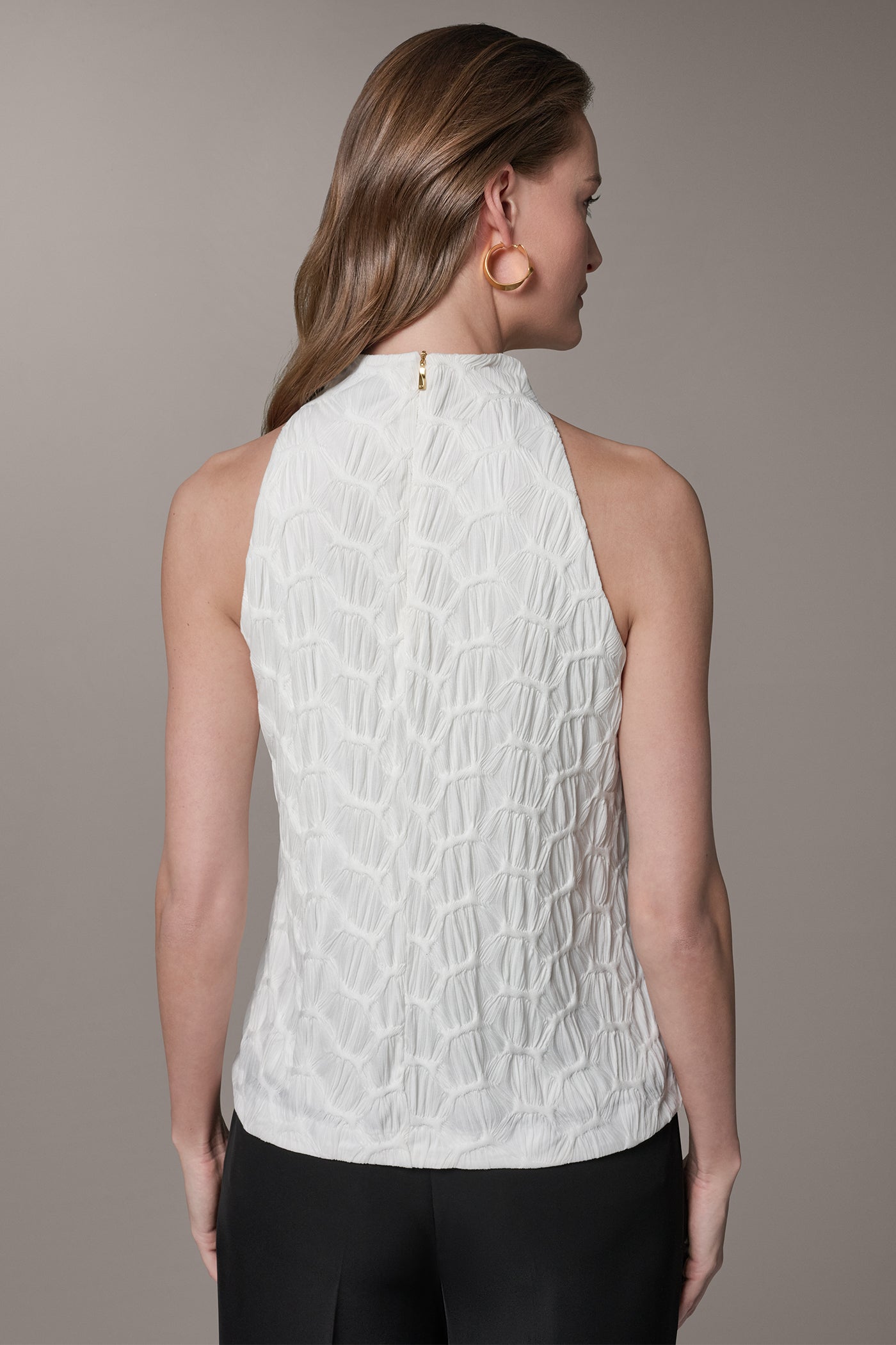 TEXTURED MOCK-NECK TOP | View 2 | Clothing