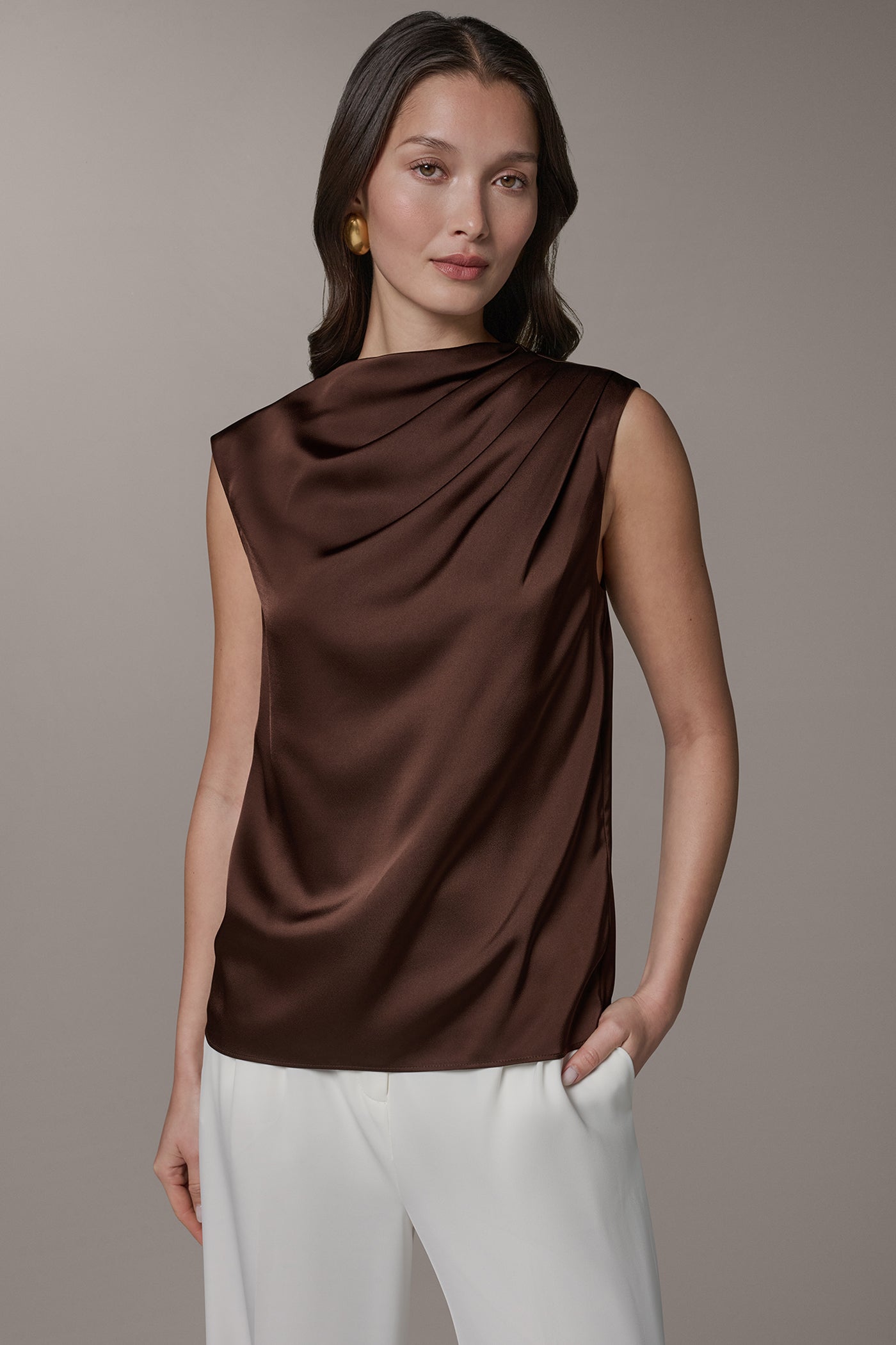 PLEATED SHOULDER BLOUSE | View 1 | Clothing