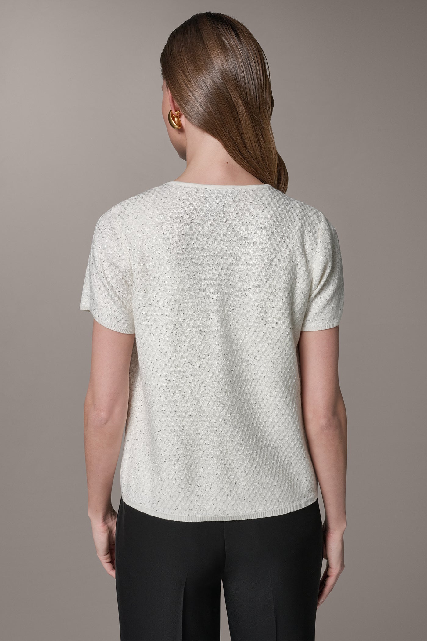 SHORT SLEEVE SEQUIN CARDIGAN (alternate view)
