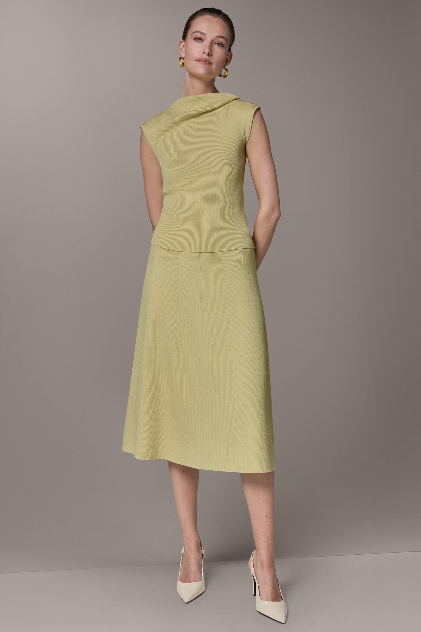 SLEEVELESS ASYMMETRIC BOATNECK SWEATER VIEW 8 | Tops