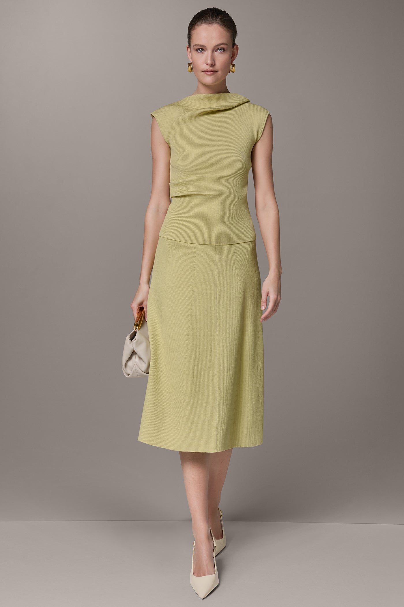 SLEEVELESS ASYMMETRIC BOATNECK SWEATER VIEW 6 | Tops