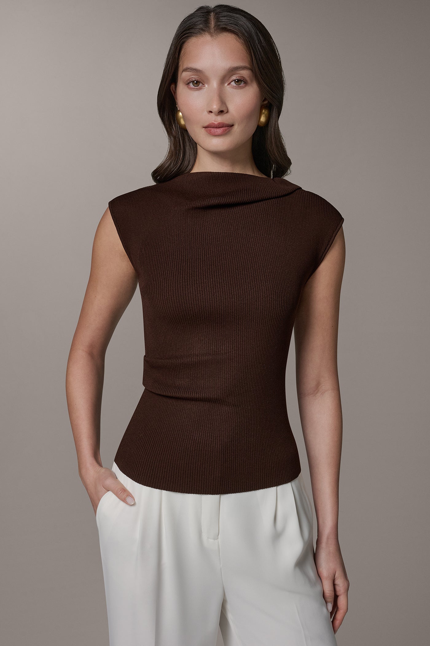 ASYMMETRIC BOATNECK SWEATER VIEW 1