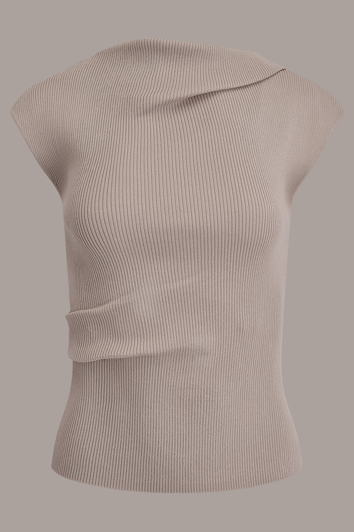 SLEEVELESS ASYMMETRIC BOATNECK SWEATER VIEW 9 | Tops