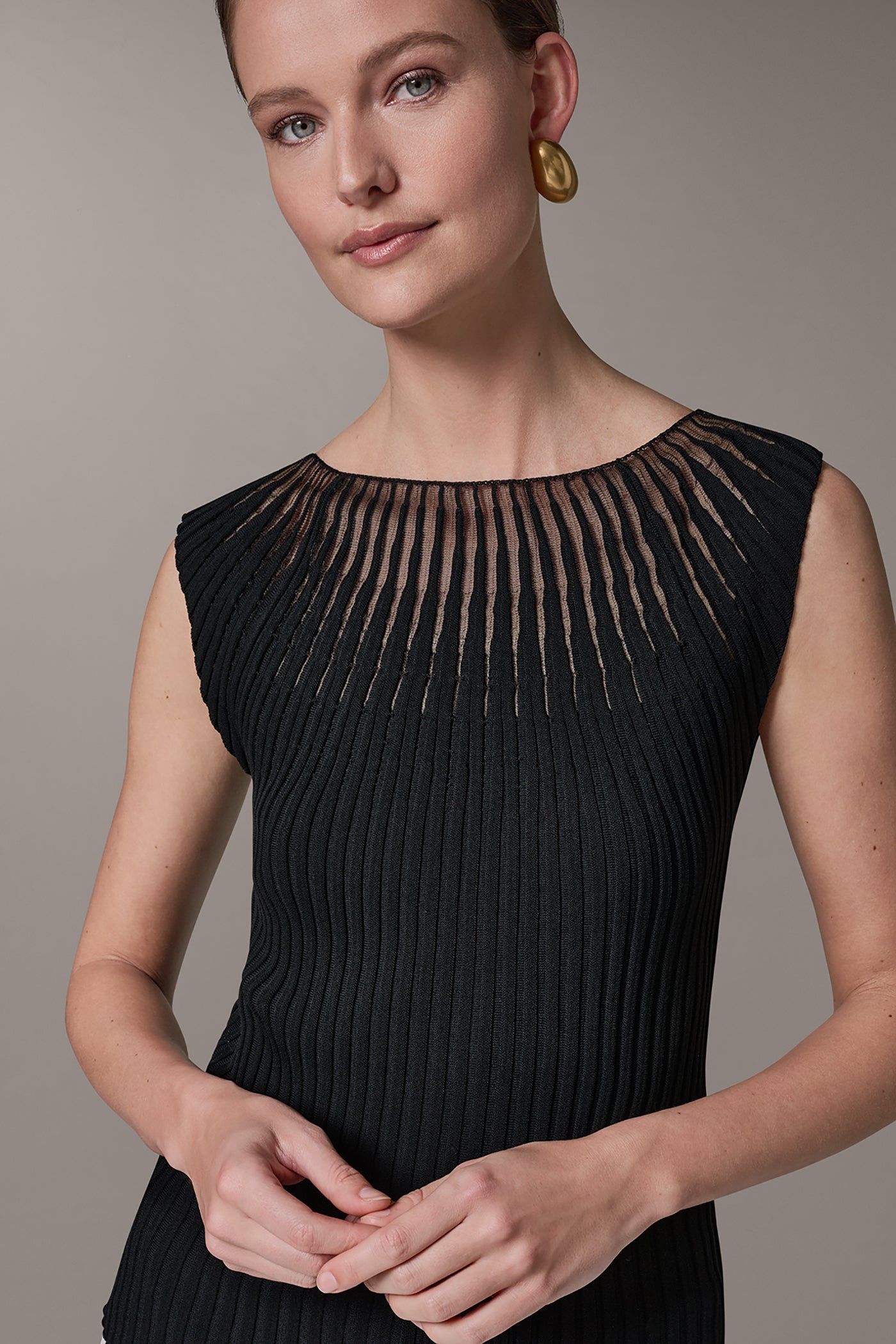 RIBBED SLEEVLESS SWEATER VIEW 4 | New clothing