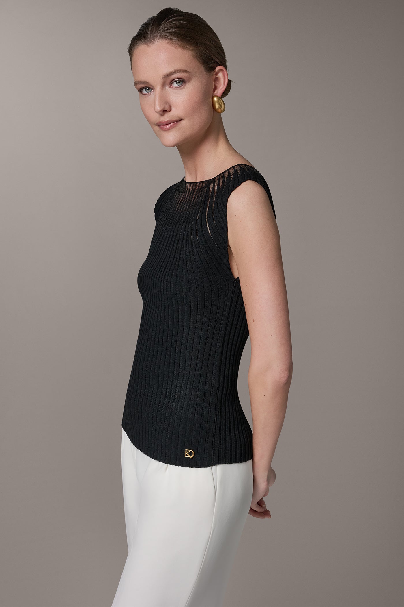 RIBBED SLEEVLESS SWEATER VIEW 3 | New clothing