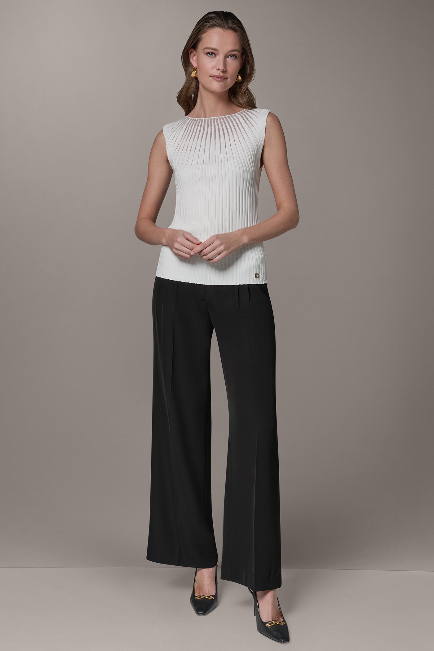 RIBBED SLEEVLESS SWEATER VIEW 6