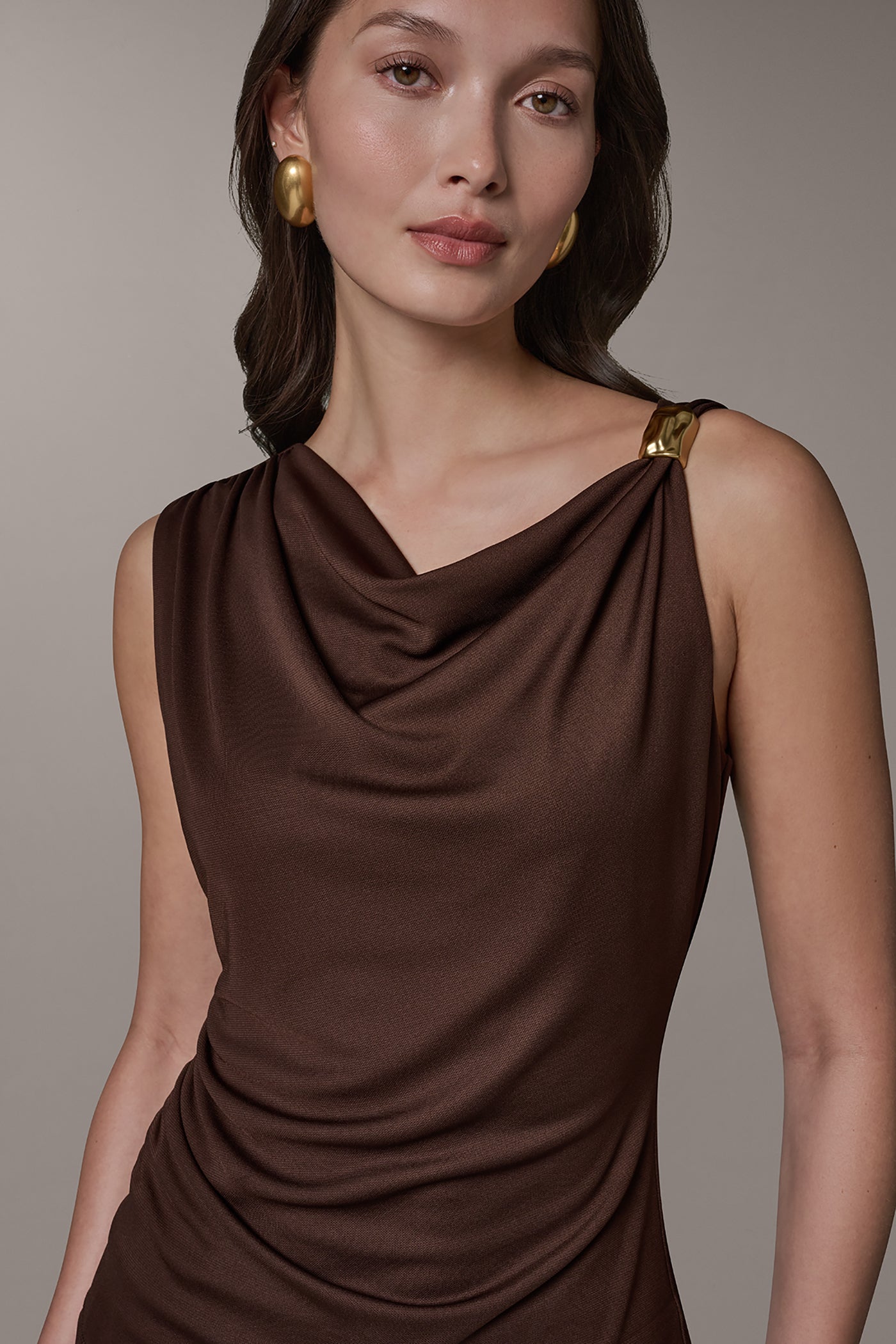 SLEEVELESS COWL-NECK TOP VIEW 4 | Tops