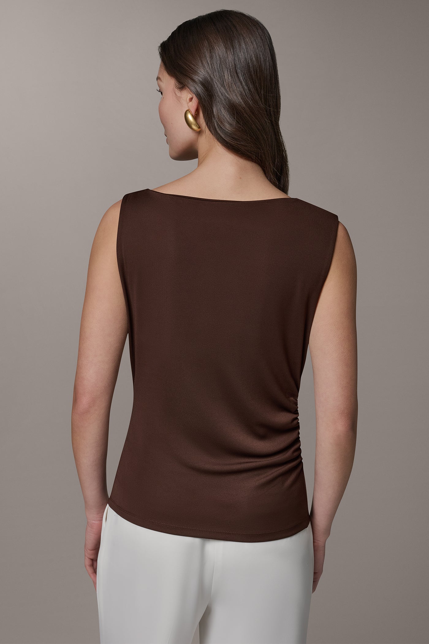 SLEEVELESS COWL-NECK TOP VIEW 3 | Tops