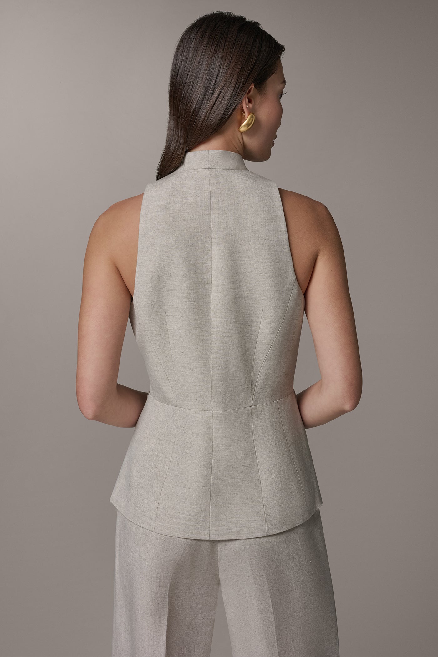 COLLARLESS SUIT VEST (alternate view)