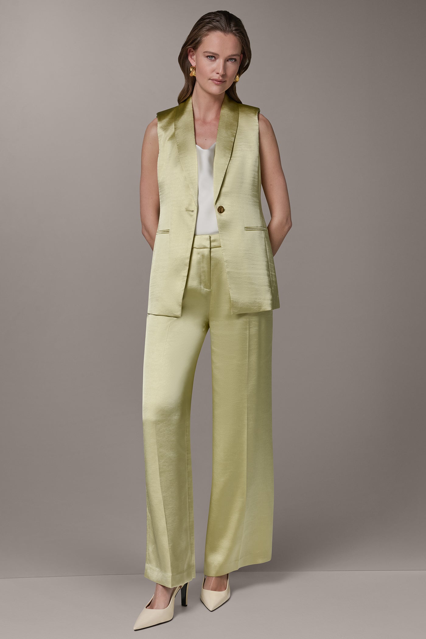 CHARMEUSE ONE-BUTTON VEST VIEW 8 | Blazers & Vests